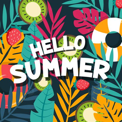 Hello Summer Wallpaper Tropical Themes Background Summer Illustration