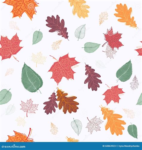 Autumn Leaves Seamless Pattern Stock Vector Illustration Of Gold