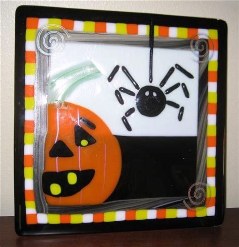 Custom Made Halloween Fused Glass Plate By Grateful Glass