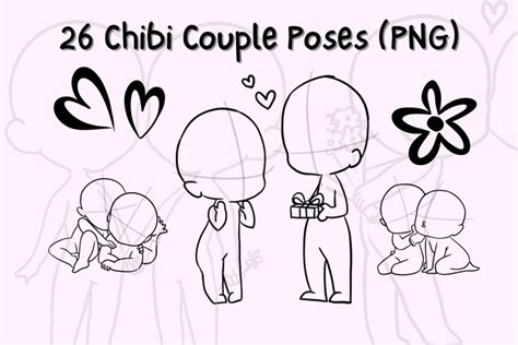 Chibi Body Stamp Love Edition 24 Chibi Couple Base Poses