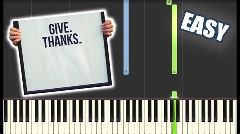 Give Thanks Wih A Grateful Heart Easy Piano Tutorial Sheet Music By