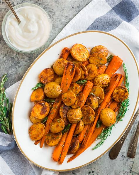 Roasted Potatoes and Carrots with Rosemary and Honey