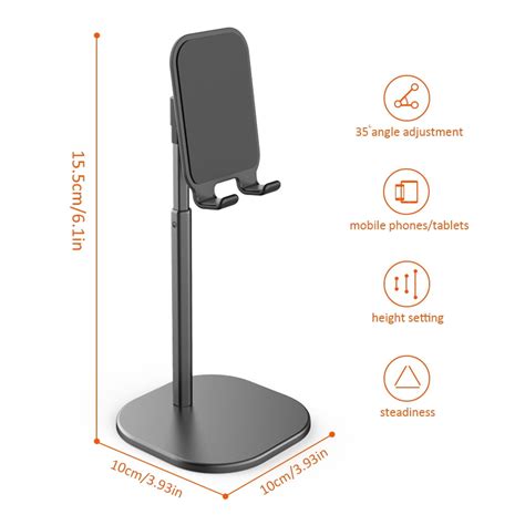 Cell Phone Holder For Desktop Angle Height Adjustable Stable Cell Phone