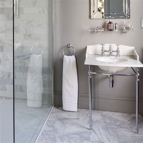 Using the same type of tile for shower and bathtub wall surround was a good choice, but couldn't they have chosen just one tile treatment for the whole. Marble flooring - how to choose, install and clean your tiles | Ideal Home