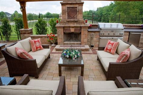 Outdoor Fireplace And Grill By Unilock At Benson Stone Co In Rockford