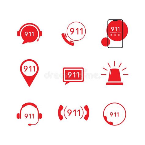 911 Emergency Vector Icon Design Stock Vector Illustration Of
