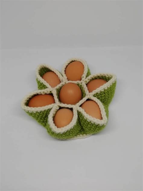Bakers Dozen Egg Basket Crochet Egg Holder Kitchen Storage Etsy UK