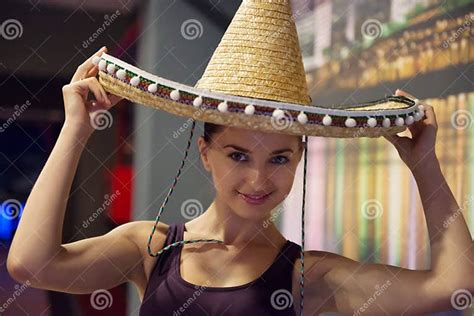 Pretty Young Girl In Sombrero Stock Photo Image Of Face Sombrero