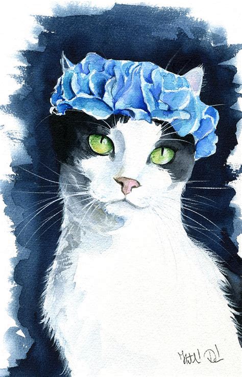 Cosmo Tuxedo Cat Painting Painting By Dora Hathazi Mendes Fine Art