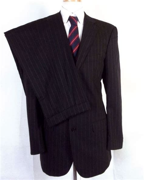 Euc Emanuel Ungaro Black Pinstripe 100 Wool Mens 2 Pc Business Suit 3