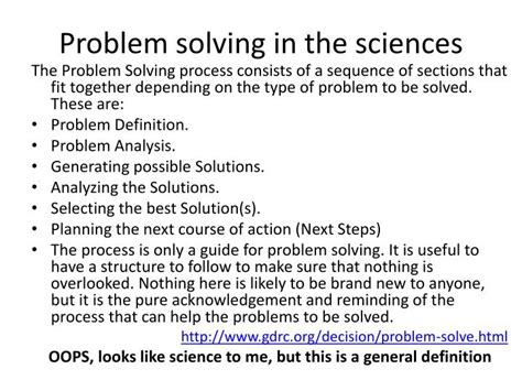 Ppt Problem Solving In The Sciences Powerpoint Presentation Free Download Id