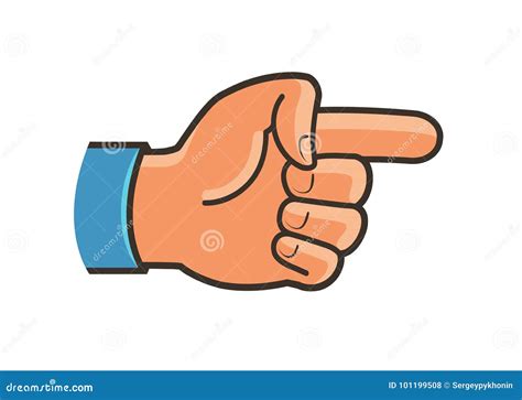 Pointing Hand Symbol Forefinger Index Finger Gesture Label Or Icon
