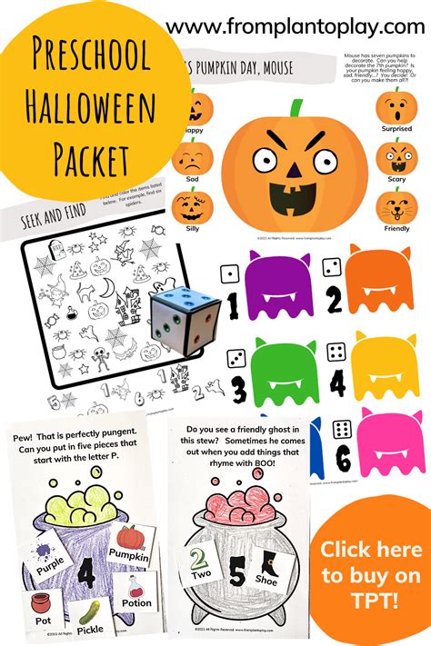 Halloween Activities Packet And Worksheets For Preschool Pre K