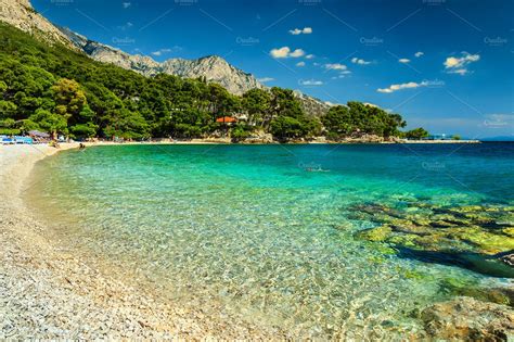 Brela Beach In Dalmatia Croatia Nature Stock Photos Creative Market