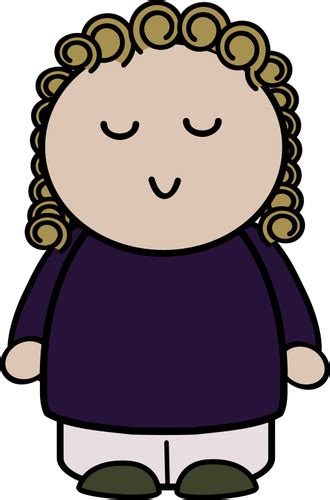 Vector Graphics Of Chubby Girl Character With Content Expression