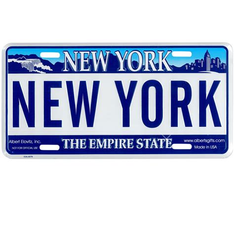 Embossed Novelty Souvenir New York License Plate