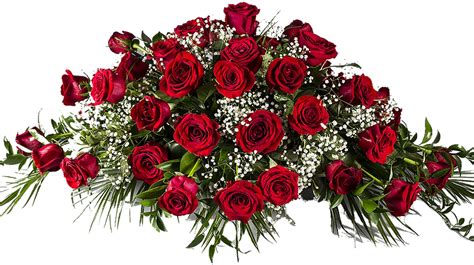 Download Red Rose Flower Arrangement Red Rose Funeral Flowers Png