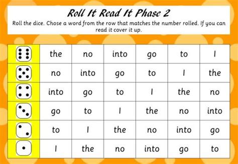 Phonics Tricky Word Game Roll It Read It Phases 2 5 School