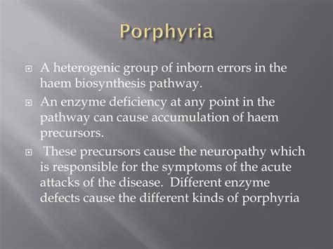 Ppt Porphyria Powerpoint Presentation Free Download Id3122455