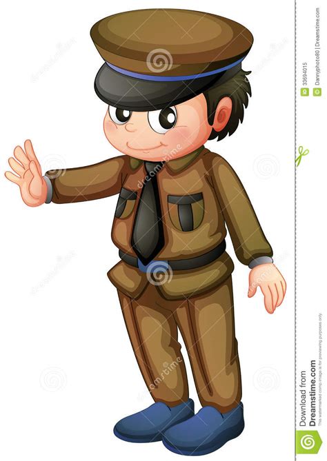 The latest gifs for #policeman. A Policeman In A Brown Uniform Stock Vector - Illustration ...