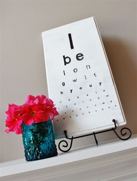 Diy Eye Chart Sign Carbon Paper Technique Delightfully Noted