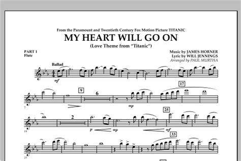 My Heart Will Go On Love Theme From Titanic Pt1 Flute Sheet Music Paul Murtha Concert
