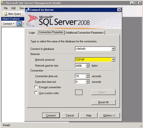 Using Only TCP IP For Connecting To SQL Server 2008 And Changing The