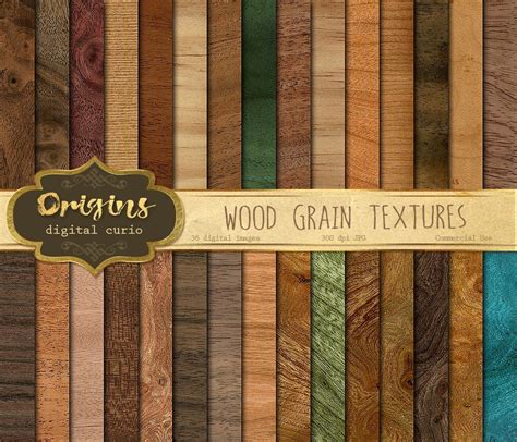 Wood Grain Textures Digital Paper Rustic Wood Scrapbook Paper