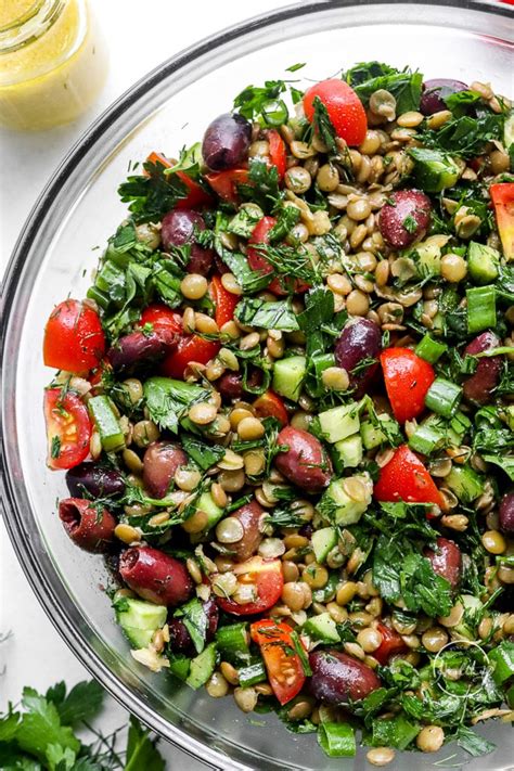 Lentil Salad Vegan Plant Based A Pinch Of Healthy