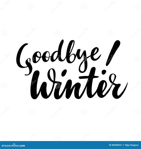 Farewell Greeting Card With Phrase Goodbye Winter Vector Isolated