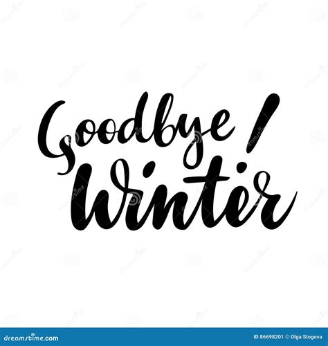 Farewell Greeting Card with Phrase: Goodbye Winter. Vector Isolated