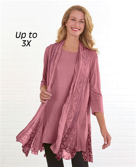 3 In 1 Lace Trim Tunic Sets The Lakeside Collection