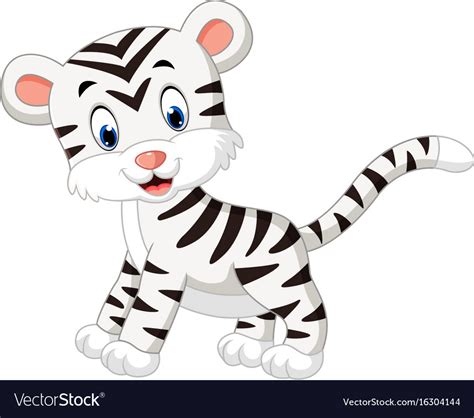 Baby White Tiger Cartoon