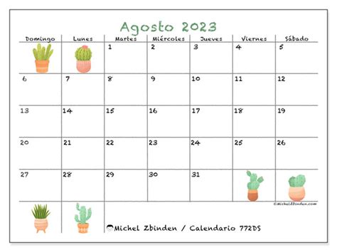 Calendario Agosto De 2023 Para Imprimir “772ds” Michel Zbinden Ve