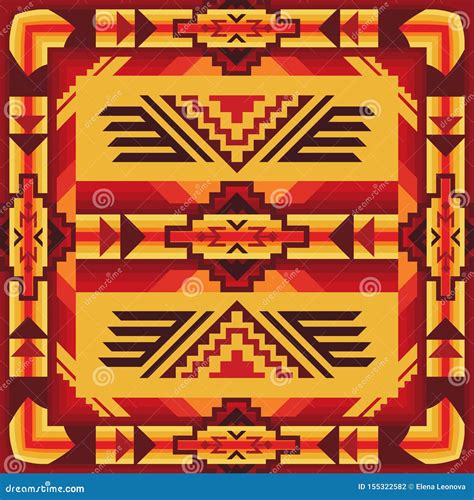 Native Southwest American Aztec Navajo Seamless Pattern Stock Vector