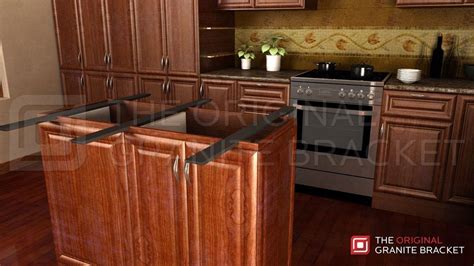 Below are a few examples of flush countertops (with no overhang). Double Sided Island Support Bracket | Kitchen island ...