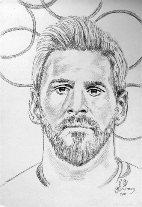 Portrait De Lionel Messi Desenhos Esportes Desenho De Rosto Realista