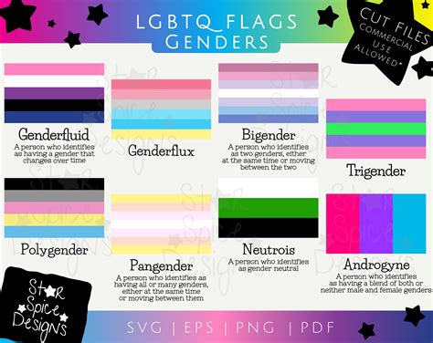 LGBTQ Flags Gender Pt Printable Cut Files Etsy UK