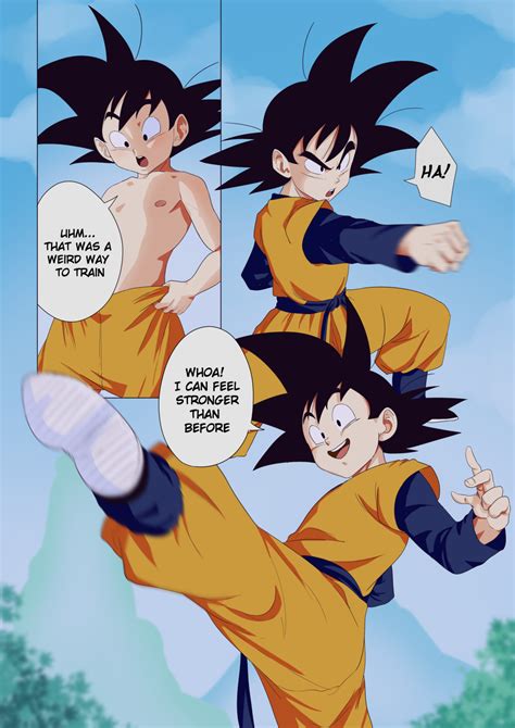 Son Goten Dragonball Z Highres Tagme Dougi English Text Happy Kicking Outdoors Image