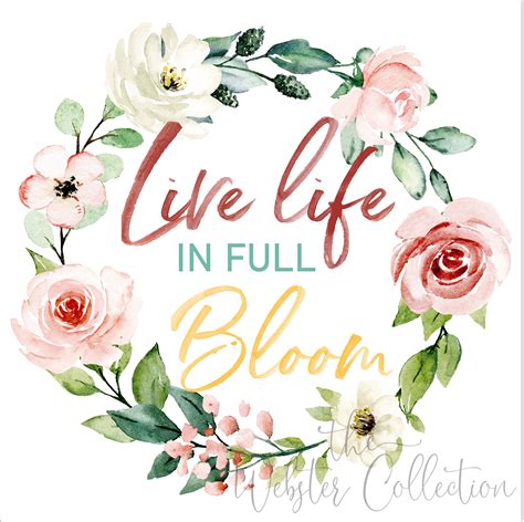 Live Life In Full Bloom Printable Wall Art Botanical Boho Etsy