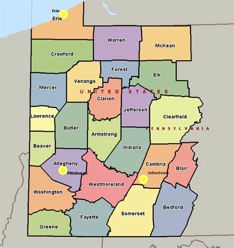 Pennsylvania County Map Region