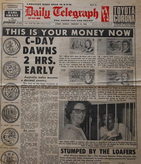 50 Years Ago Newspaper Headlines 14 February 1966 - The Australian Coin