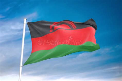 Malawi Flag Waving Isolated White Background 3d Illustration Stock