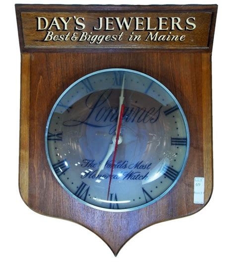 Days Jewelers Longines Wall Clock Lot 69