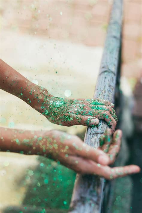 Glitter On Hands Stock Image Image Of Giving Golden 102229995