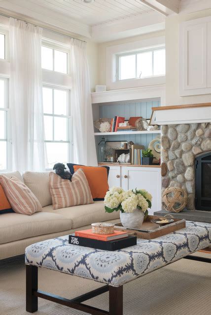 Coastal Chic Beach Style Living Room Providence By Kate Jackson