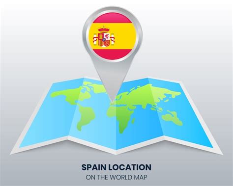 Ubicación De España En El Mapa Mundial Vector Premium