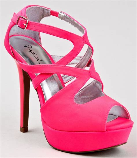 Neon Pink High Heels Bright Sandals Pink Strappy Heels Heels