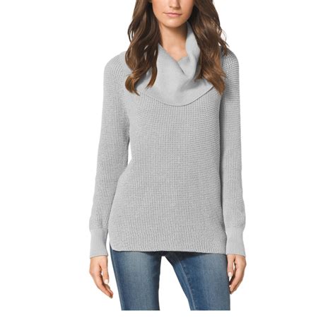 Michael Kors Cowl Neck Sweater Petite In Gray Pearl Heather Lyst