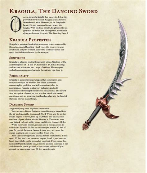 Kragula The Dancing Sword Curseofstrahd Dungeons And Dragons